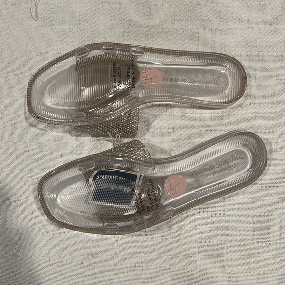 NWT Juicy couture silver rhinestone slip ons - Picture 2 of 3
